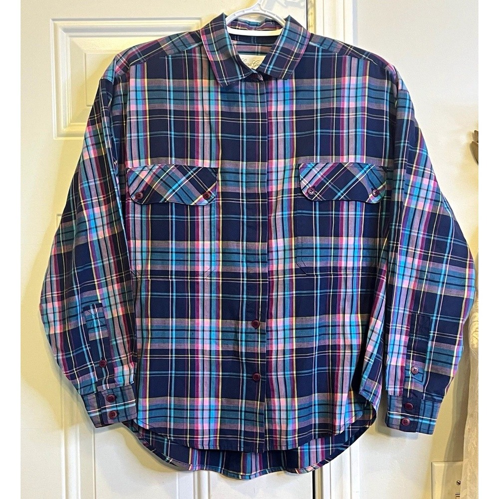 Laura Goyle Men's Multicolor Plaid Long Sleeve Woven Button-Up Shirt M 44"